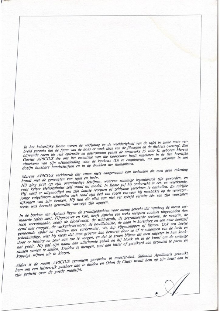 Apicius, Ghent, 1980s, page 6