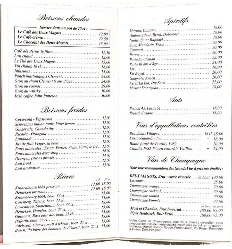 Aux Deux Magots, Paris, 1980s, page 3