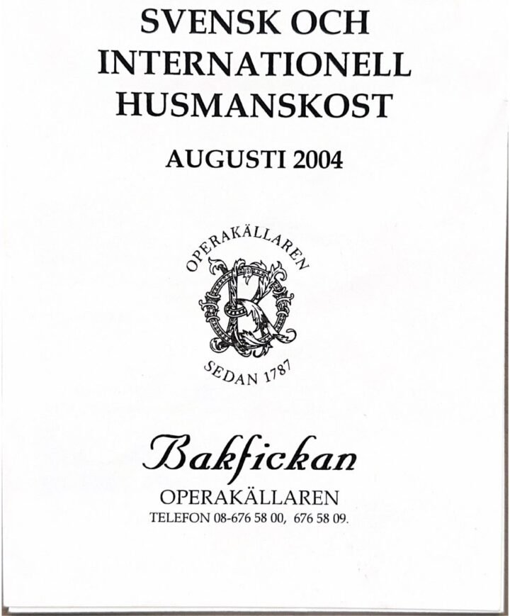 Bakfickan, Stockholm, 2004
