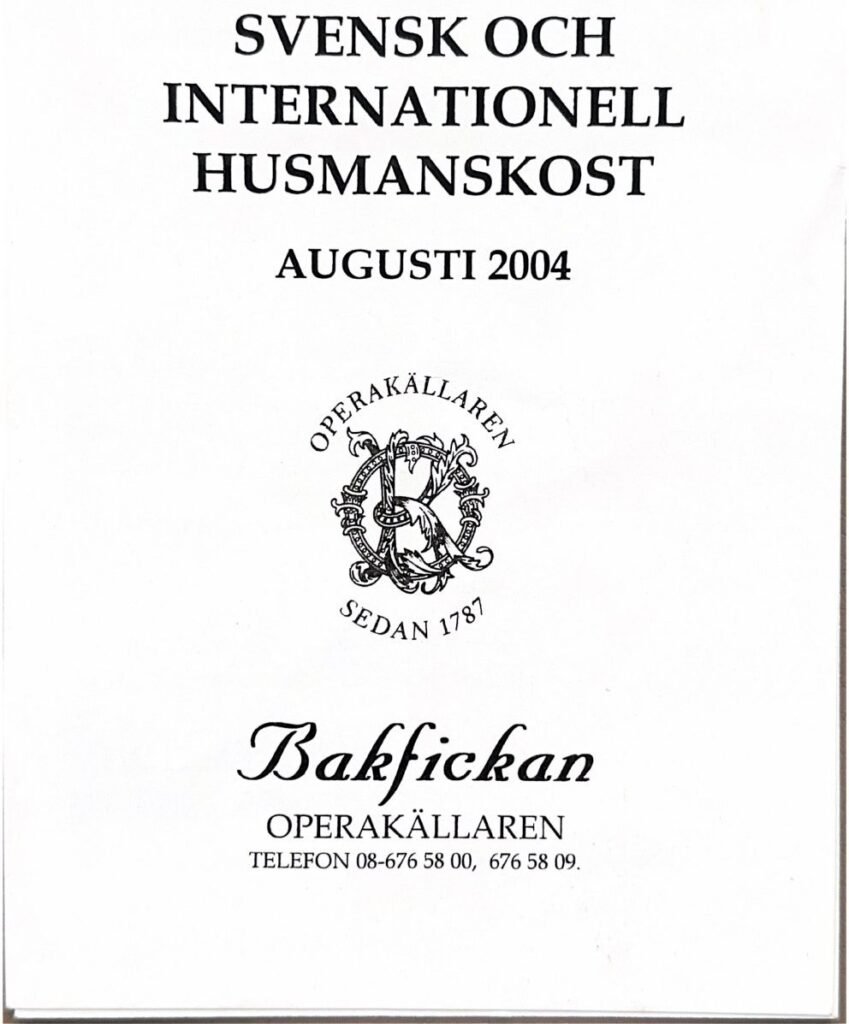 Bakfickan, Stockholm, 2004, page 1