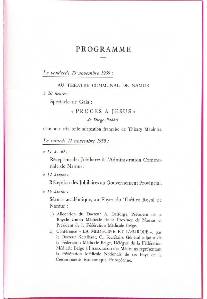 La Royale Union Médicale de la Province de Namur, Namur, 1959, page 2