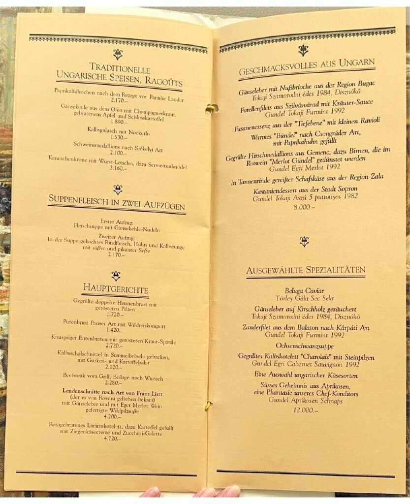 Gundel, Budapest, page 9