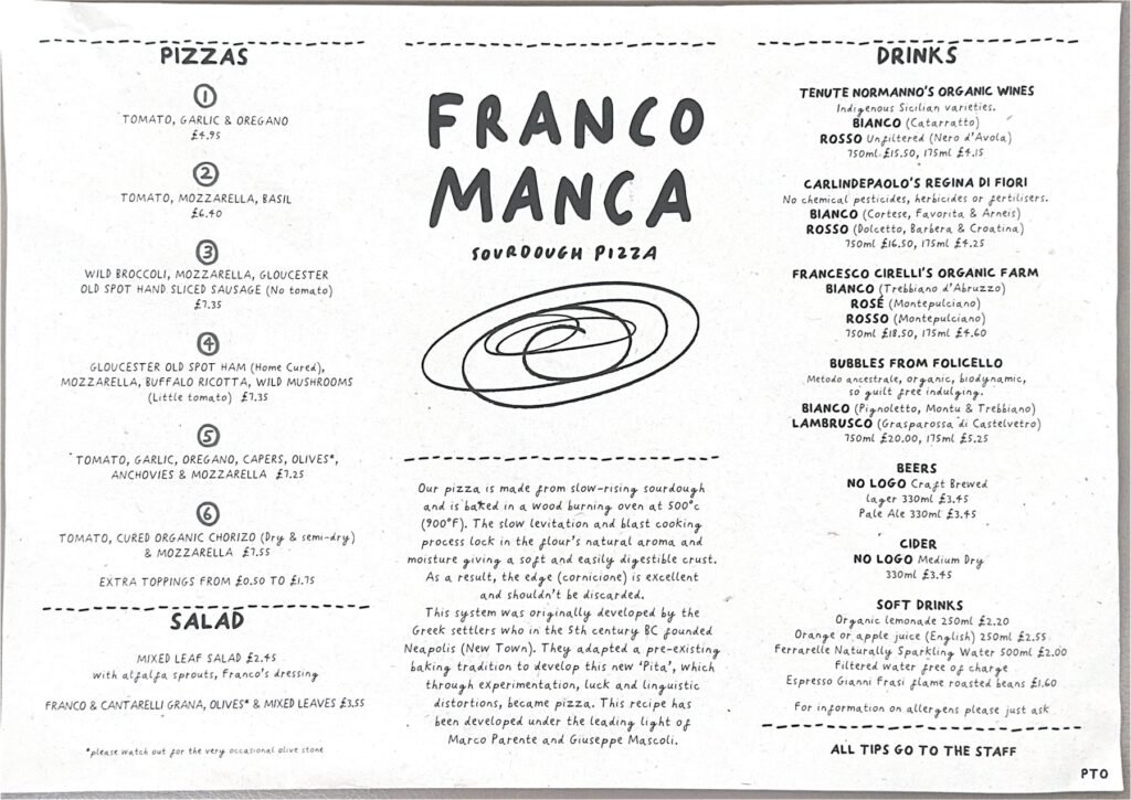 Franco Manca, page 1