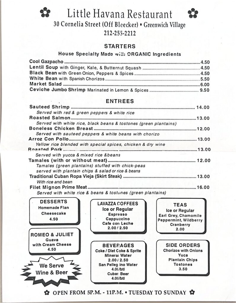 Little Havana Restaurant, New York, page 1