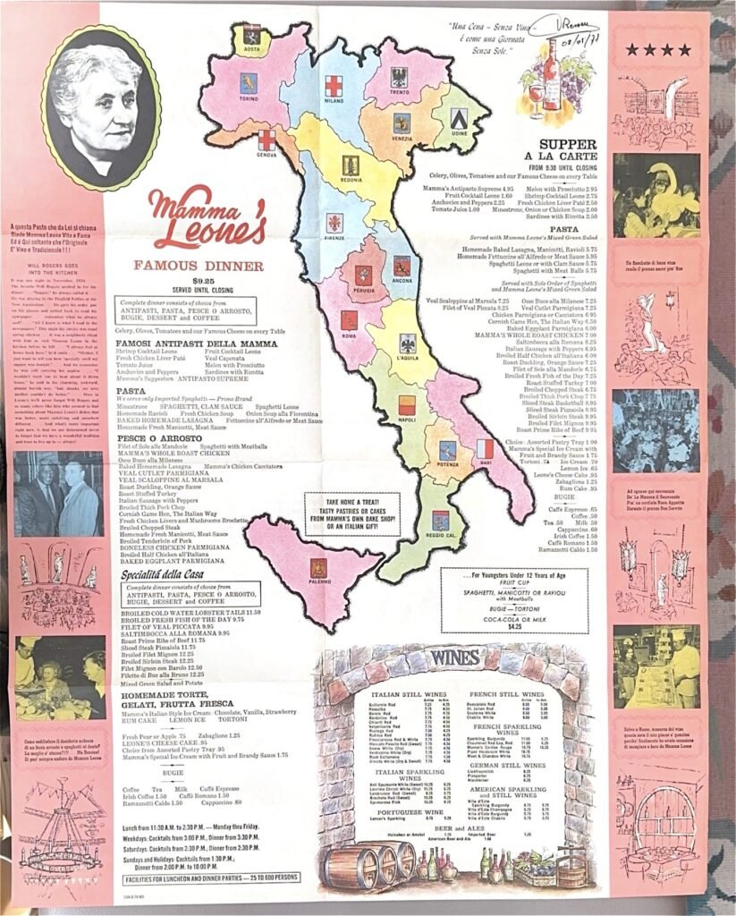 Mamma Leone’s, New York, page 2