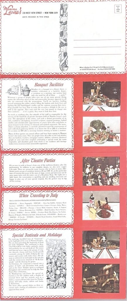 Mamma Leone’s, New York, page 3