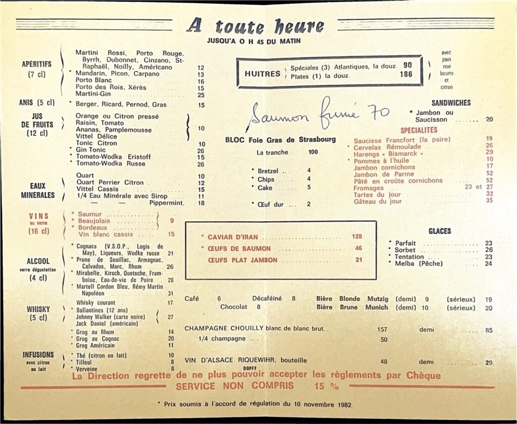Brasserie Lipp, Paris, page 2